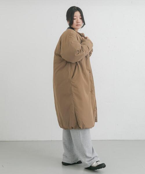セール】『UR TECH』中綿 ノーカラーコート（ダウンジャケット/コート