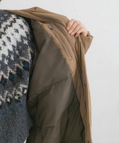 EKAL（エカル）の「『UR TECH』中綿 ノーカラーコート（ダウンジャケット/コート・レディース・モカ/ダークブラウン/チャコールグレー・ONE）」の14枚目の写真