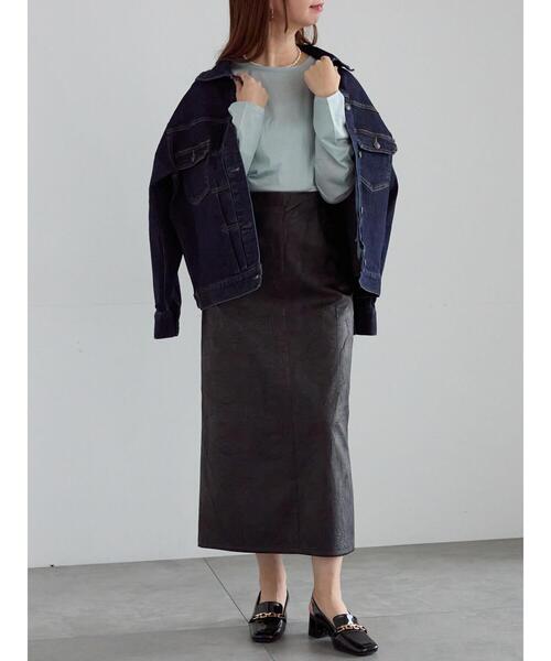 Te chichi(テチチ)の「denimジャケット《2025winter catalog item》(ノーカラージャケット・レディース・ネイビー/ブルー・F)」の5枚目の写真