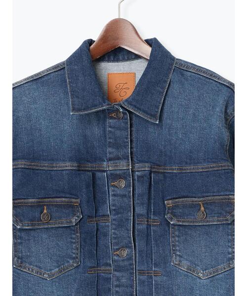 Te chichi(テチチ)の「denimジャケット《2025winter catalog item》(ノーカラージャケット・レディース・ネイビー/ブルー・F)」の13枚目の写真