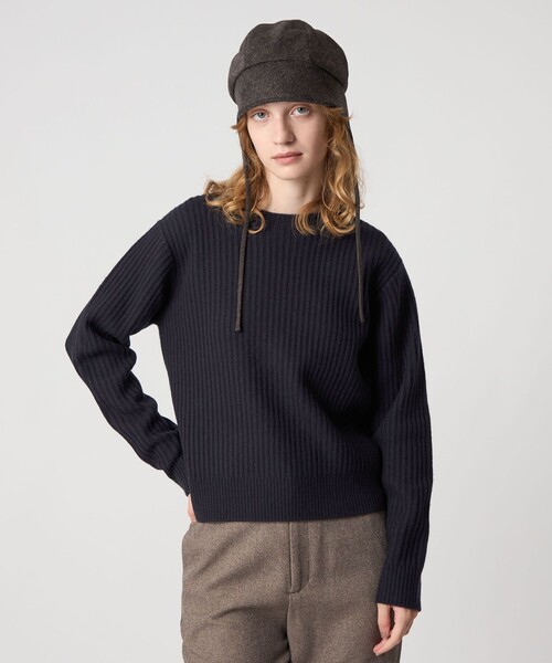 Steven Alan（スティーブンアラン）の「＜Steven Alan＞ウール リブ プルオーバー ニット（ニット/セーター・レディース・オフホワイト/ネイビー・FREE）」の2枚目の写真