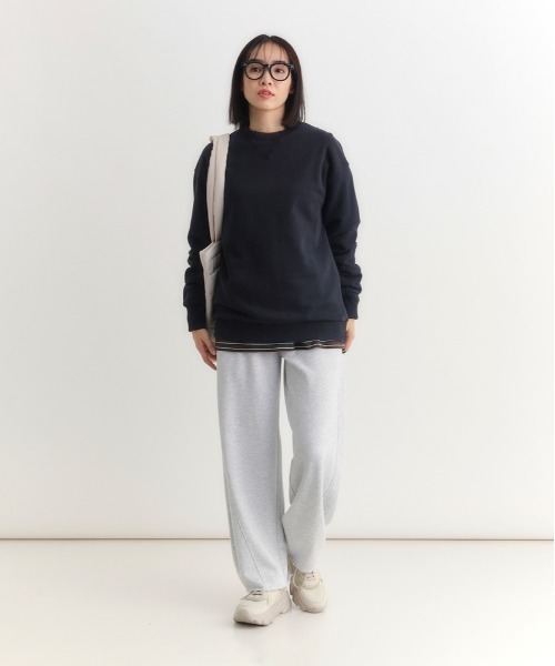 Right-on（ライトオン）の「【HONEYSUCKLE ROSE】加工スウェットパンツ (トレンド/リラックス/柔らか素材/微光沢)（スウェットパンツ・レディース・ダークグレー/ブラック/オフホワイト/グレー・S/L/M）」の20枚目の写真