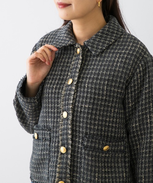 未使用✨A FERRETTI アルパカ　モヘヤ　ツイードジャケット 見上愛さん着用／GLOW11月号掲載】ツイード ニット