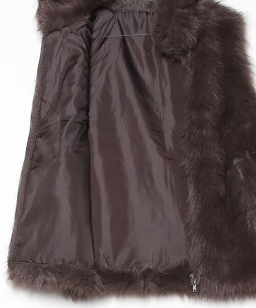 Per sist ence（パーシエンス）の「フェイクファースタンドカラージレ（その他アウター・レディース・ブラウン/ベージュ/ブラック/ライトベージュ/グレイッシュベージュ/グレー・ONE SIZE）」の8枚目の写真