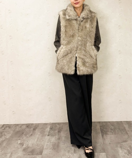 Per sist ence（パーシエンス）の「フェイクファースタンドカラージレ（その他アウター・レディース・ブラウン/ベージュ/ブラック/ライトベージュ/グレイッシュベージュ/グレー・ONE SIZE）」の21枚目の写真