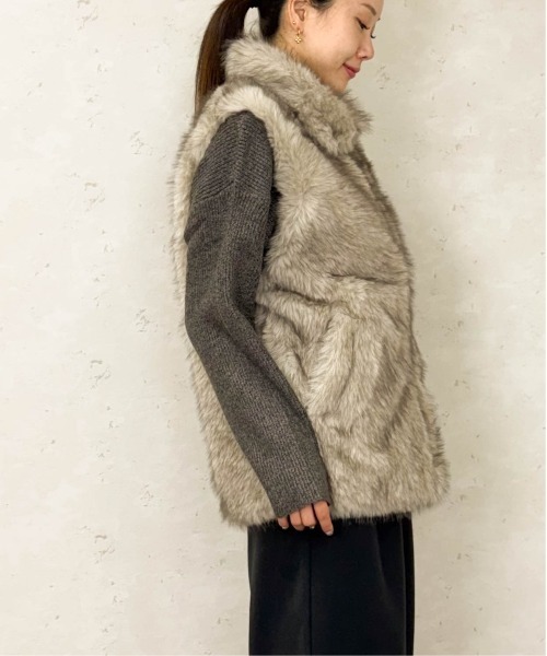 Per sist ence（パーシエンス）の「フェイクファースタンドカラージレ（その他アウター・レディース・ブラウン/ベージュ/ブラック/ライトベージュ/グレイッシュベージュ/グレー・ONE SIZE）」の14枚目の写真