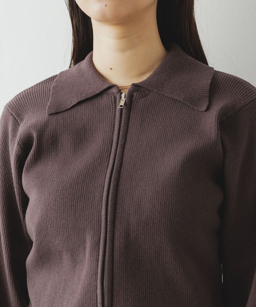 RAGEBLUE（レイジブルー）の「Wジップコンパクトリブニット（ニット/セーター・レディース・ダークブラウン/レッド・FREE）」の15枚目の写真