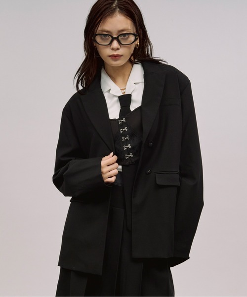 セール】back tuck jacket バックタックテーラードジャケット