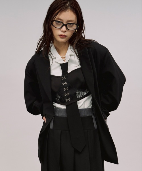 back tuck jacket バックタックテーラードジャケット/セットアップ対応