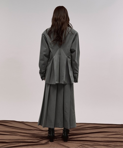 お値下げ中❗️REMAKE LIKE JACKET TOP 【gray】S セット back tuck jacket バックタックテーラードジャケット/セットアップ対応