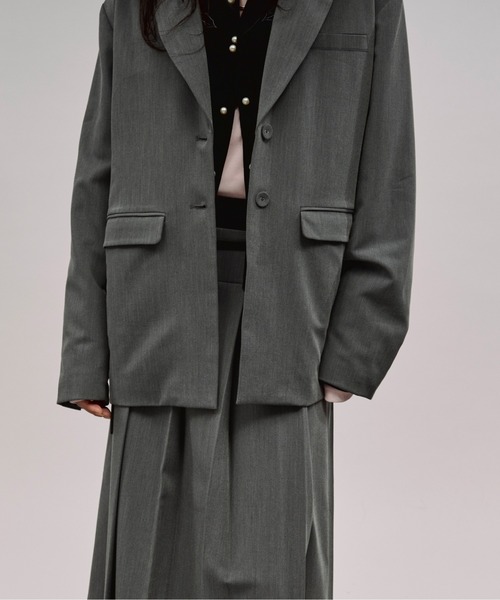 Ezick（エジック）の「back tuck jacket バックタックテーラードジャケット/セットアップ対応（テーラードジャケット・レディース・ブラック/グレー・FREE）」の18枚目の写真