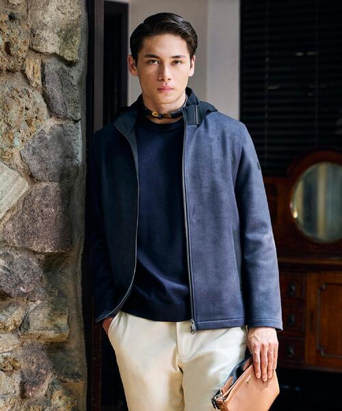 TAKEO KIKUCHI（タケオキクチ）の「【JUST ONE LAYER】ダウンファブリック ジップアップ フード ブルゾン（ブルゾン・メンズ・チャコールグレー/サンドベージュ/ネイビー・01/05/04/02/03）」の6枚目の写真