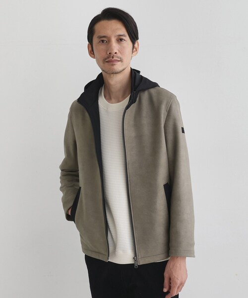 TAKEO KIKUCHI（タケオキクチ）の「【JUST ONE LAYER】ダウンファブリック ジップアップ フード ブルゾン（ブルゾン・メンズ・チャコールグレー/サンドベージュ/ネイビー・01/05/04/02/03）」の15枚目の写真