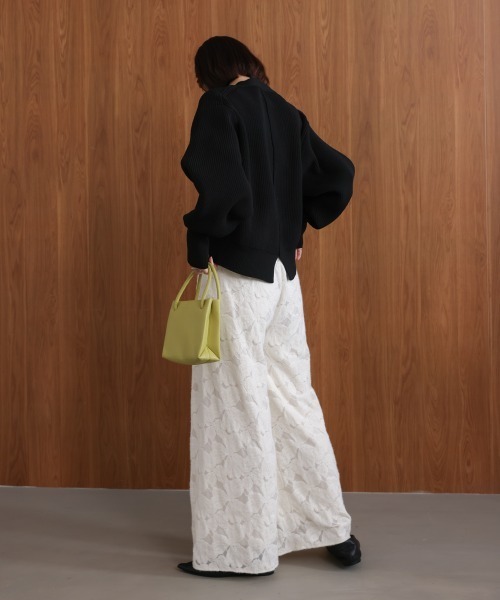 Bou Jeloud(ブージュルード)の「起毛レースワイドパンツ(その他パンツ・レディース・ブラック/オフホワイト・FREE)」の7枚目の写真