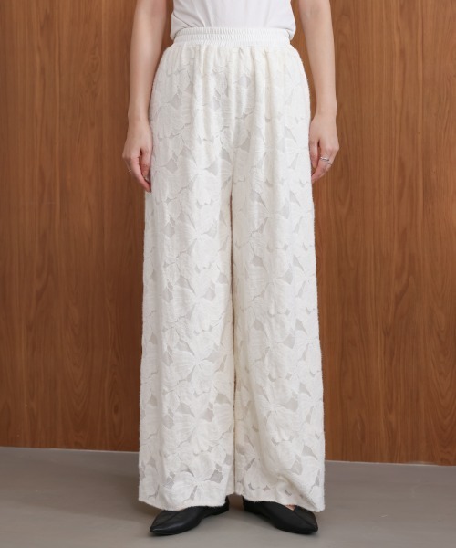 Bou Jeloud(ブージュルード)の「起毛レースワイドパンツ(その他パンツ・レディース・ブラック/オフホワイト・FREE)」の10枚目の写真