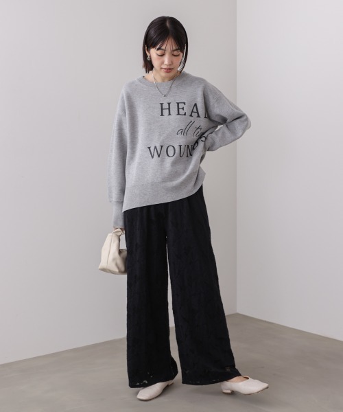 Bou Jeloud(ブージュルード)の「起毛レースワイドパンツ(その他パンツ・レディース・ブラック/オフホワイト・FREE)」の14枚目の写真