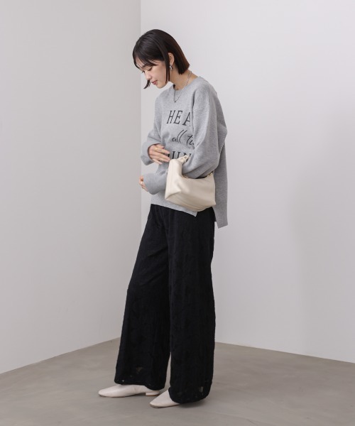 Bou Jeloud(ブージュルード)の「起毛レースワイドパンツ(その他パンツ・レディース・ブラック/オフホワイト・FREE)」の15枚目の写真