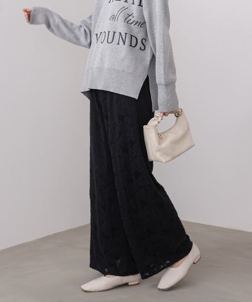 Bou Jeloud(ブージュルード)の「起毛レースワイドパンツ(その他パンツ・レディース・ブラック/オフホワイト・FREE)」の16枚目の写真
