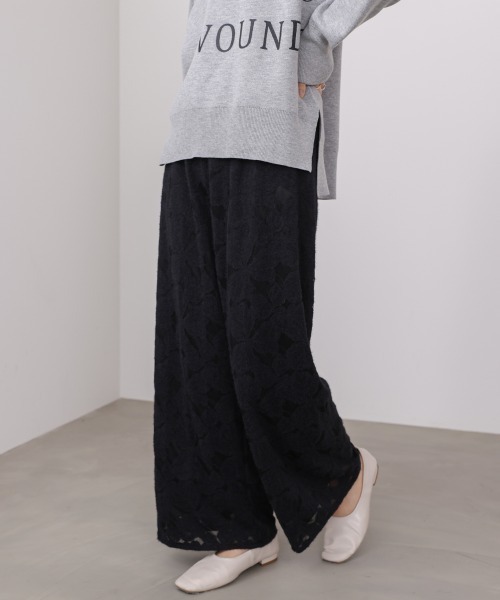 Bou Jeloud(ブージュルード)の「起毛レースワイドパンツ(その他パンツ・レディース・ブラック/オフホワイト・FREE)」の19枚目の写真