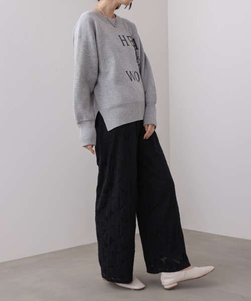 Bou Jeloud(ブージュルード)の「起毛レースワイドパンツ(その他パンツ・レディース・ブラック/オフホワイト・FREE)」の21枚目の写真