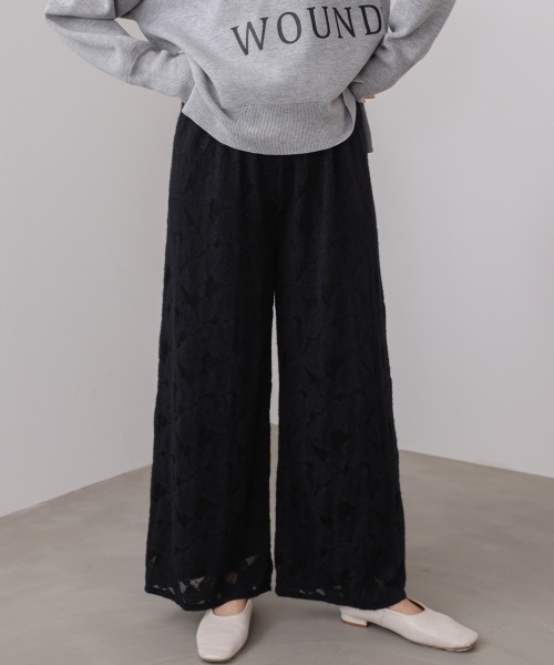 Bou Jeloud(ブージュルード)の「起毛レースワイドパンツ(その他パンツ・レディース・ブラック/オフホワイト・FREE)」の22枚目の写真