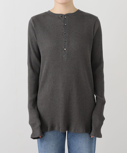 JOURNAL STANDARD LUXE（ジャーナルスタンダード　ラックス）の「テレコ ヘンリーN-プルオーバー（Tシャツ/カットソー・レディース・チャコールグレー/ベージュ・FREE）」の16枚目の写真