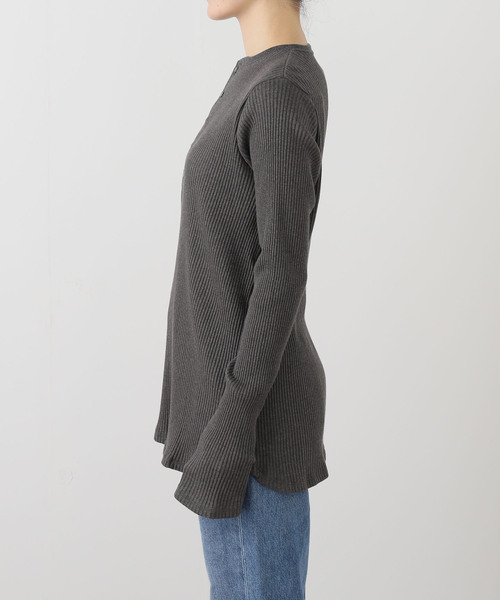 JOURNAL STANDARD LUXE（ジャーナルスタンダード　ラックス）の「テレコ ヘンリーN-プルオーバー（Tシャツ/カットソー・レディース・チャコールグレー/ベージュ・FREE）」の17枚目の写真