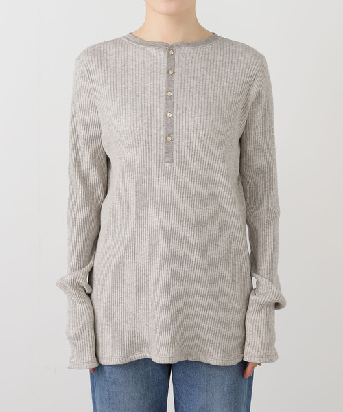 JOURNAL STANDARD LUXE（ジャーナルスタンダード　ラックス）の「テレコ ヘンリーN-プルオーバー（Tシャツ/カットソー・レディース・チャコールグレー/ベージュ・FREE）」の12枚目の写真