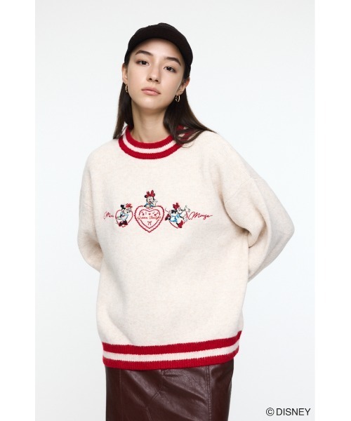 MD HEART プルオーバー/ ミニー moussy 白 MD HEART プルオーバー / MINNIE/ ハートプルオーバー ミニー