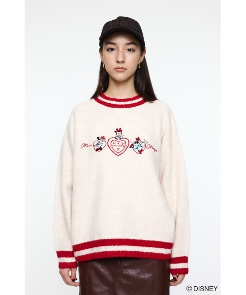 Disney SERIES CREATED by MUS（ディズニーシリーズクリエイテッドバイエムユーエス）の「MD HEART プルオーバー / MINNIE/ ハートプルオーバー ミニー（スウェット・レディース・オフホワイト/ダークグリーン/レッド・FREE）」の10枚目の写真