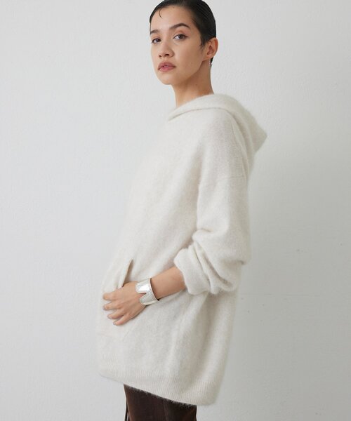 THE PAUSE(ザ ポーズ)の「【THE PAUSE】ファーニットフーディープルオーバー(ニット/セーター・レディース・グレー/ライトベージュ・FREE)」の13枚目の写真