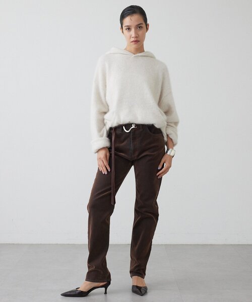 THE PAUSE(ザ ポーズ)の「【THE PAUSE】ファーニットフーディープルオーバー(ニット/セーター・レディース・グレー/ライトベージュ・FREE)」の18枚目の写真