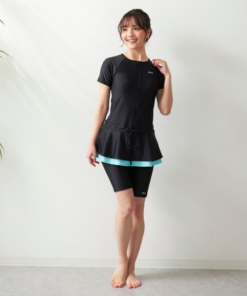 FILA(フィラ)の「【FILA/フィラ】レディースフィットネス水着 セパレート水着 チュニック フリル 体型カバー ヨガウェア ピラティス トレーニングウェア(水着・レディース・ブラック×ピンク/ブラック×グリーン・LARGE/X-LARGE/XX-LARGE/XXX-LARGE/MEDIUM)」の16枚目の写真