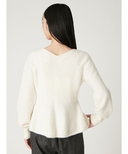 フォックスカシミアペプラムカーディガン