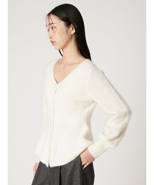 FRAY I.D（フレイアイディー）の「フォックスカシミアペプラムカーディガン（カーディガン/ボレロ・レディース・ボルドー/アイボリー/グレー・F）」の9枚目の写真