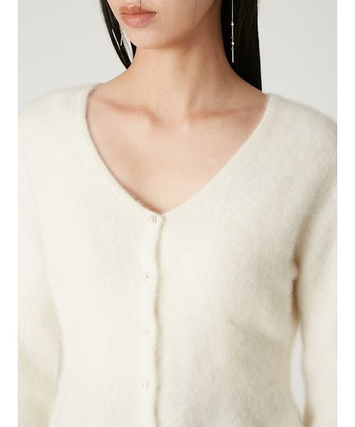 FRAY I.D（フレイアイディー）の「フォックスカシミアペプラムカーディガン（カーディガン/ボレロ・レディース・ボルドー/アイボリー/グレー・F）」の10枚目の写真