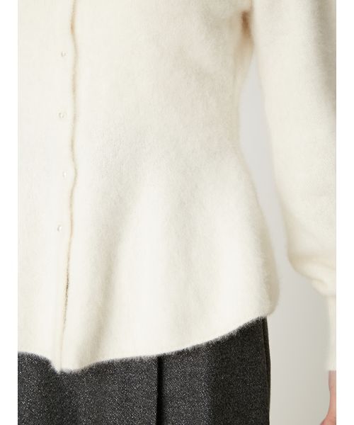 FRAY I.D（フレイアイディー）の「フォックスカシミアペプラムカーディガン（カーディガン/ボレロ・レディース・ボルドー/アイボリー/グレー・F）」の12枚目の写真