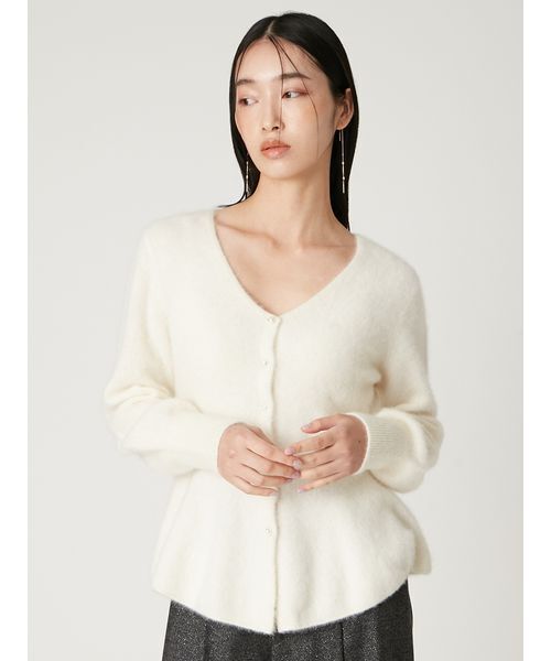 フォックスカシミアペプラムカーディガン