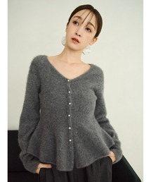 カーディガン/ボレロ（グレー/灰色系・カシミヤ）ファッション
