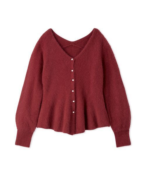 FRAY I.D（フレイアイディー）の「フォックスカシミアペプラムカーディガン（カーディガン/ボレロ・レディース・ボルドー/アイボリー/グレー・F）」の17枚目の写真