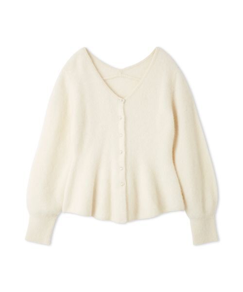 FRAY I.D（フレイアイディー）の「フォックスカシミアペプラムカーディガン（カーディガン/ボレロ・レディース・ボルドー/アイボリー/グレー・F）」の18枚目の写真