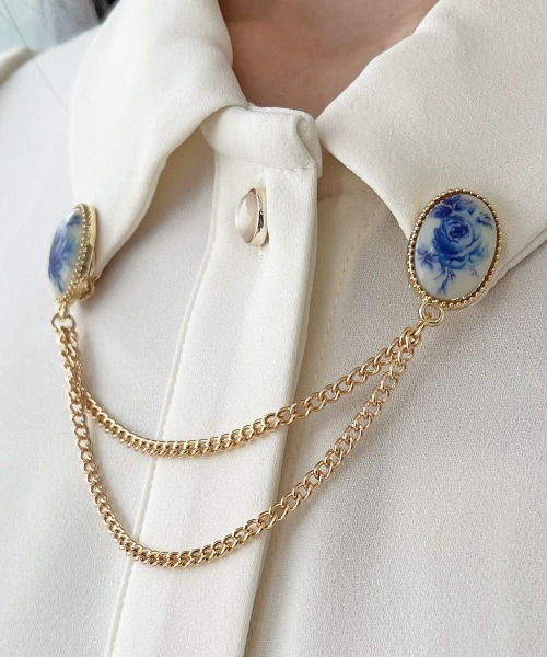 an another angelus(アンアナザーアンジェラス)の「ローズカメオブローチ付きブラウス/fint フィント(シャツ/ブラウス・レディース・ピンクベージュ/オフホワイト・FREE)」の7枚目の写真