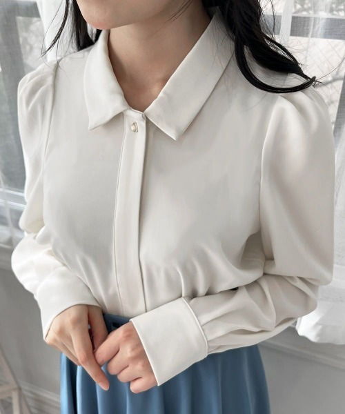 an another angelus(アンアナザーアンジェラス)の「ローズカメオブローチ付きブラウス/fint フィント(シャツ/ブラウス・レディース・ピンクベージュ/オフホワイト・FREE)」の10枚目の写真