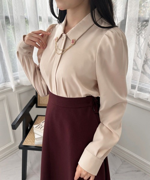 an another angelus(アンアナザーアンジェラス)の「ローズカメオブローチ付きブラウス/fint フィント(シャツ/ブラウス・レディース・ピンクベージュ/オフホワイト・FREE)」の12枚目の写真