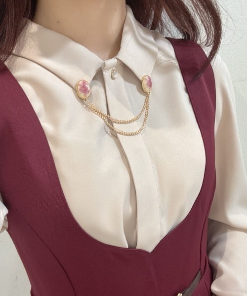 an another angelus(アンアナザーアンジェラス)の「ローズカメオブローチ付きブラウス/fint フィント(シャツ/ブラウス・レディース・ピンクベージュ/オフホワイト・FREE)」の21枚目の写真