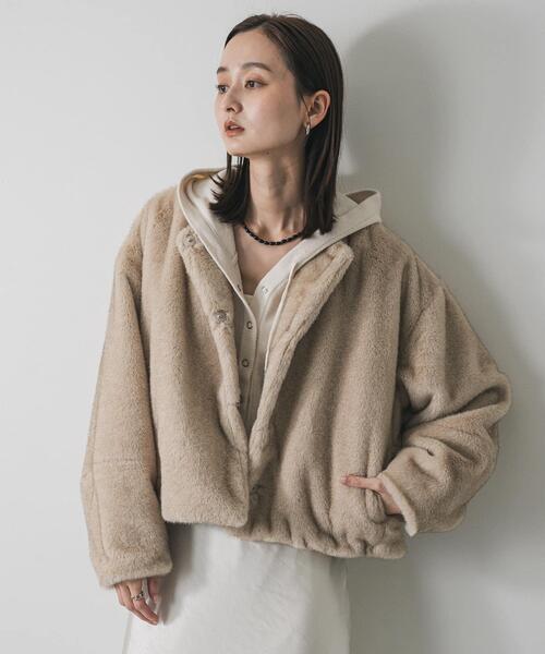 SENSE OF PLACE by URBAN RESEARCH（センスオブプレイスバイアーバンリサーチ）の「ファーブルゾン（ブルゾン・レディース・ベージュ/モカ/ブラウン・ONE）」の7枚目の写真