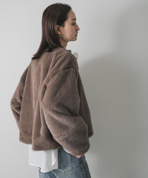 SENSE OF PLACE 多色ファーコート フリーサイズ ファーブルゾン