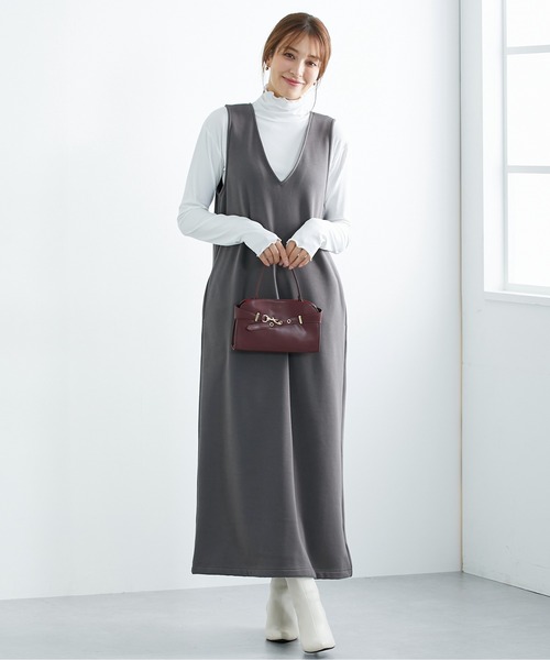 slattgir(スラットジール)の「高身長 裏シャギー マキシ丈Vネックジャンスカ(トールサイズ)(ワンピース・レディース・ブラック/カーキ/チャコール・TM/TL/TLL/T3L/T4L/T5L)」の19枚目の写真