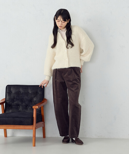 COMME CA ISM(コムサイズム)の「ネップシャギー 2WAY カーディガン(カーディガン/ボレロ・レディース・ブラック系/アイボリー・FREE)」の4枚目の写真