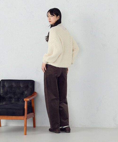 COMME CA ISM(コムサイズム)の「ネップシャギー 2WAY カーディガン(カーディガン/ボレロ・レディース・ブラック系/アイボリー・FREE)」の5枚目の写真